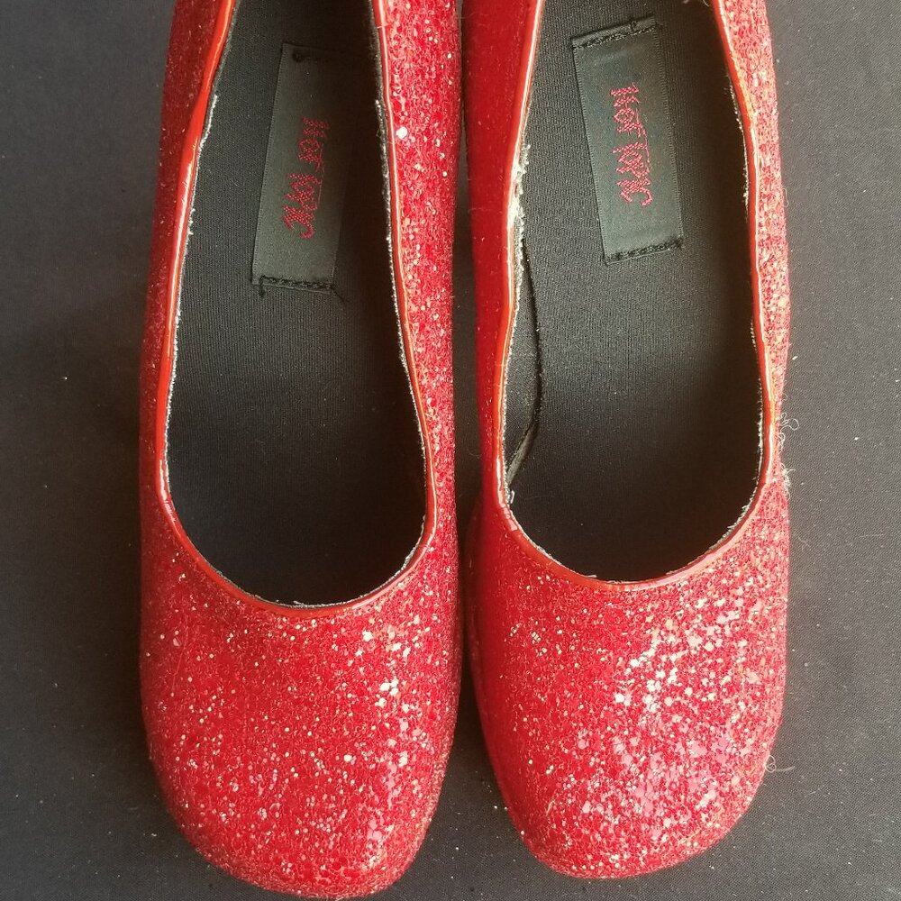 Hot Topic Ruby Red, Glitter, Platform Pumps. - image 1